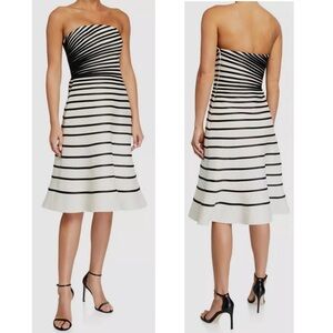 Halston Illusion Colorblock Striped Faille Women’s Cocktail
A-Line Mini Dress